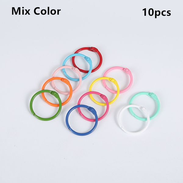 10pcs 30 mm farbenfrohe offene Ringschnalle Key Ring Book Bindungsring für DIY -Schmuck Making Schlüsselkettenzubehör Großhandel Großhandel