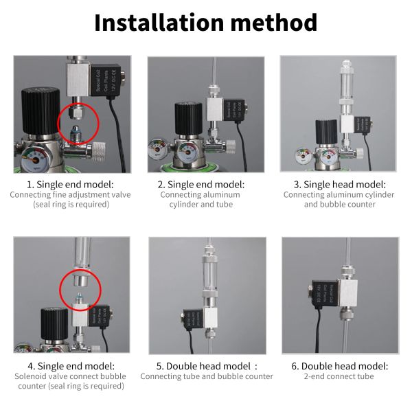 12v Valvola di solenoide dell'acquario Accessori per acquario Aquarium CO2 Accessori elettrici Magnetici a bassa temperatura per serbatoi di pesce