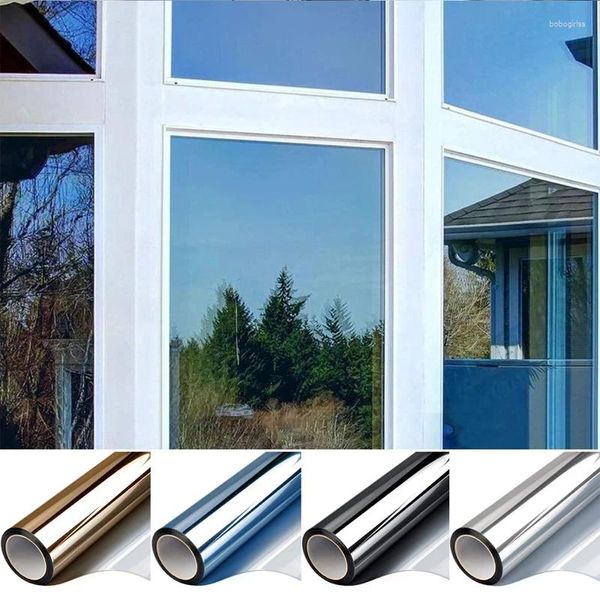Fensteraufkleber Einweg Mirror Film Sonnenschutz UV Blockierende Glas Wärmekontrolle Kleber für zu Hause reflektierend