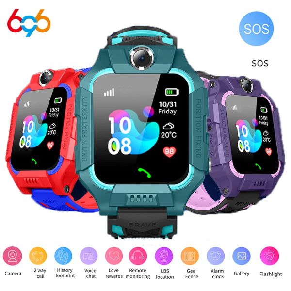 Uhren 2023 New Kids Smart Watch SOS CALL CAMAENPOSPOSIERUNG Zwei -Wege -Voice -Chat wasserdichte IP67 Kinder Smartwatch Clock Geschenk