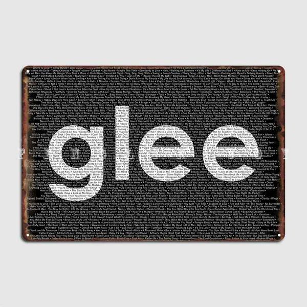 Canções de pôster de glee metal placas placas clubes design de barra de parede caverna lata signo