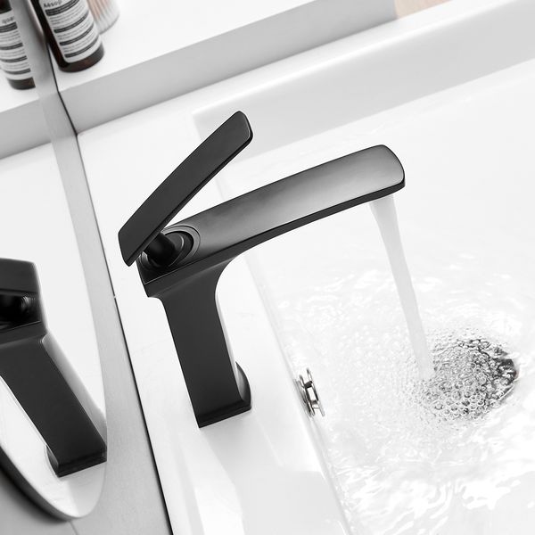 Смеситель бассейна для ванной комнаты раковина с однополосной ручкой отверстие черное кран кразвис