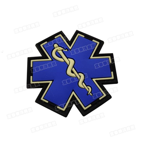 Star of Life Medical Patch EMT Militärpatches Taktische Moral PVC USA Armee Abzeichen Gummi -Haken Rücken für Jacke Bag Hut