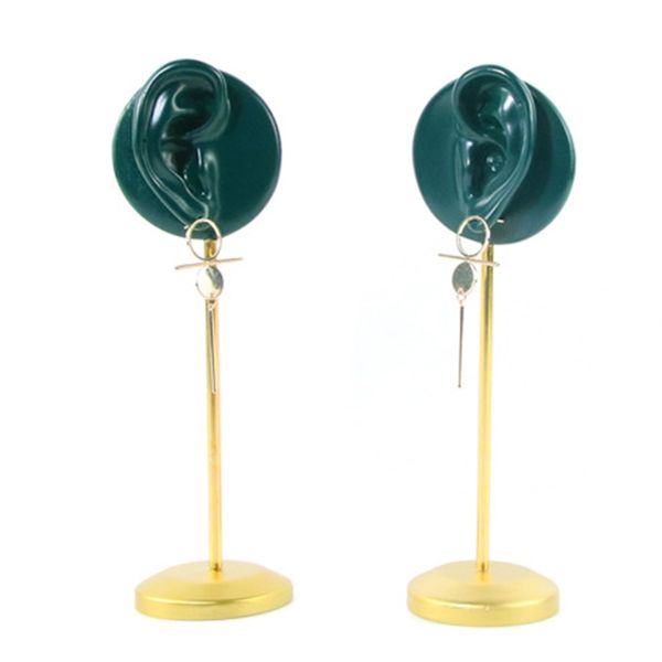 Brincho de molde de ouvido de resina de metal Display Jewlery Stand Round Base mostra suporte de jóias