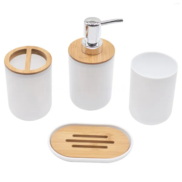 Set di accessori per bagni 4 pezzi/1Set Accessori per bagno Dispenser Dispenser Spazzio da denti IMITAZIONE Combinazione in plastica in plastica in plastica