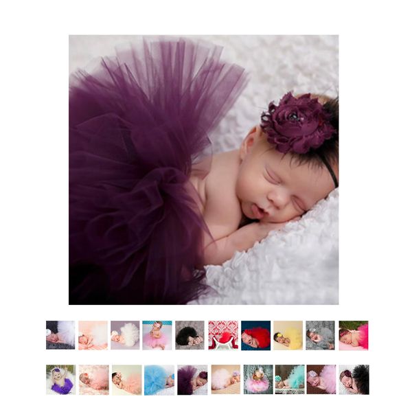 Punteggi fotografici neonati per neonati pavone fatti fatti fatti a mano arcobaleno gonna tutu fotografia oggetti di scena fotografici