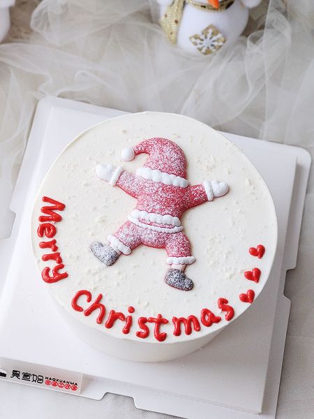 Simpatico albero di Natale Bear Babbo Natale Topper di torta di Natale per decorazione per feste di compleanno Regalo per baby doccia