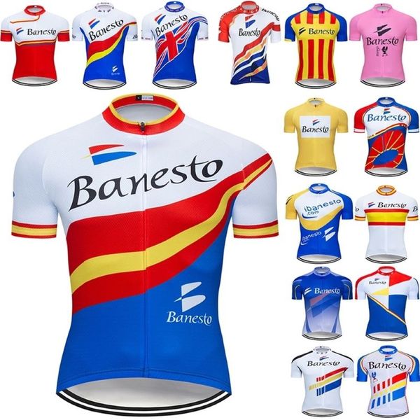Banesto Team Pro Cycling Jersey MTB Ropa Ciclismo Mens Donne Summer Cycling Maillot Bike Jersey Wear 220226207P