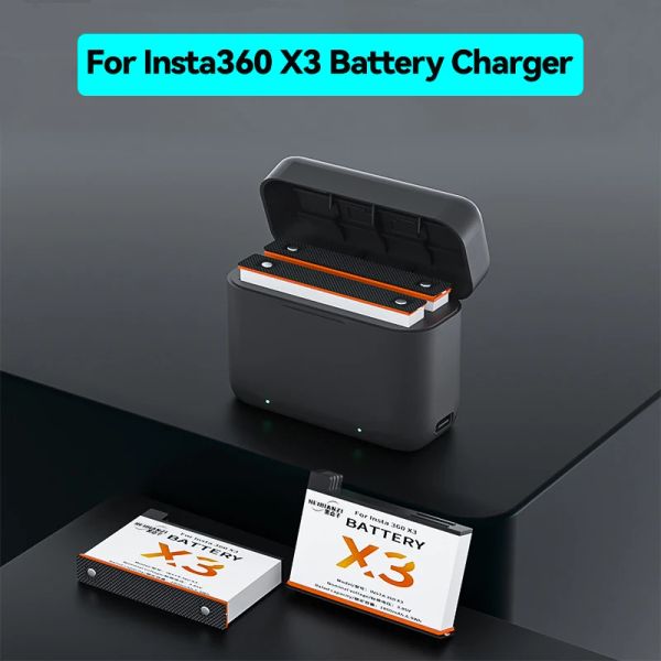 Accessori 1800 mAh per installazione di ricarica rapida batteria Insta360 x3 per Insta 360 x3 Case di caricabatterie della batteria della fotocamera Accessori di carica portatili