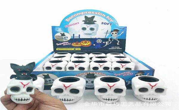 2022 Novo Toy Halloween Ghost Squeeze Skull TPR Bat Ghost Toys Toys Sensorial Anti-Stress Sressão Presente Crianças Adultos8092497