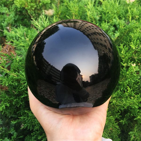 Big Natural Black Obsidian Sphere Large Crystal Ball Healing Stone