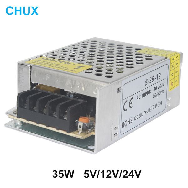 Alimentazione a commutazione Chux 35W 5V 12V 24v 100-240 V CA DC per la spia Light Light Adattatore Adattatore trasformatore SMPS