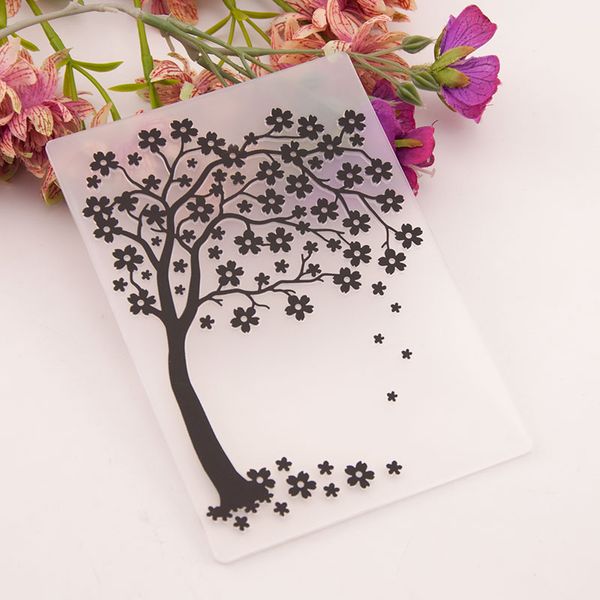 12 Stili foglie alberi in plastica in plastica stencil per scrapbooking modello fai -da -te produrre album fotografica decorazione fatta a mano