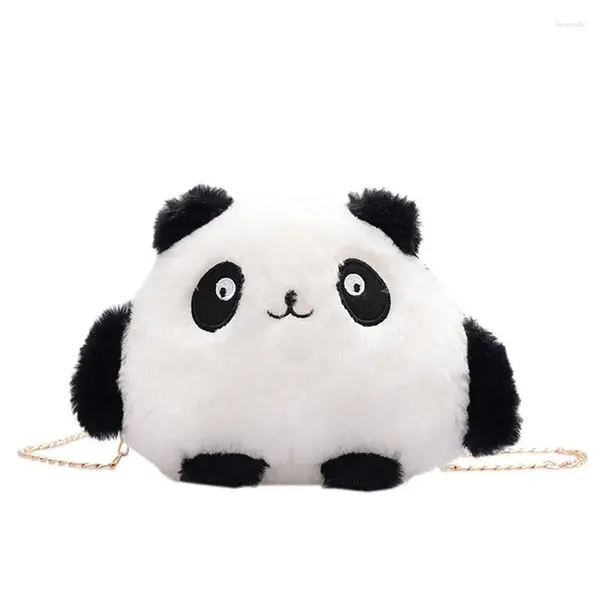 Umhängetaschen Schöne Plüsch Panda Crossbody Body süße Tiere Kette Reißverschluss Messenger Cartoon Kinder Geldbeutel Telefon