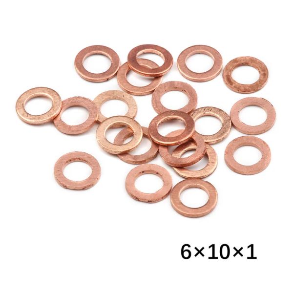 50/20pcs rondella in rame solido anello piatto gusto di guarnizione della guarnitura della lavatrice rame rondella guarnizione piatta 10*14*1 mm Fissaggio delle rondelle