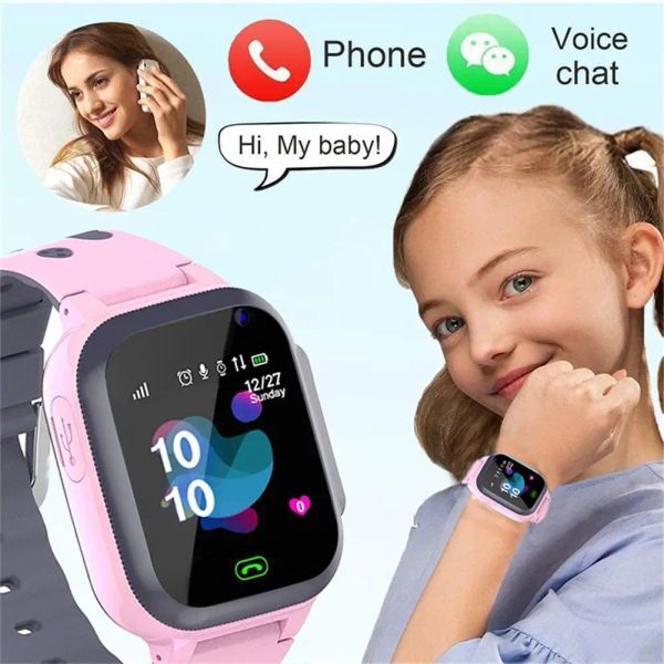 Câmera infantil infantil smartphone assistir bebê com câmera sos monitor remoto crianças smartwatch telefone para meninas garotos relógios de relógio Localização