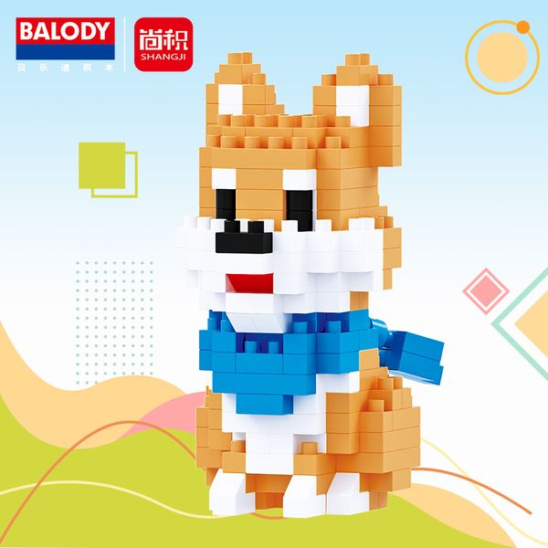 Balody Micro Blosts Blocks Great Wisdom Animal Diy Husky Corgi Labrador Dog Модель мини -кирпич