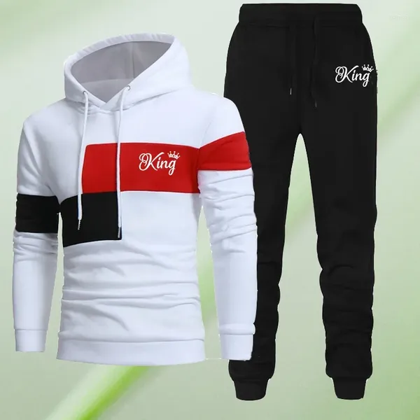 Traccetti da uomo tracce con cappuccio con cappuccio e pantaloni da jogger per palestra di alta qualità Autunno inverno streetwear King Sports stampato Sump Sports