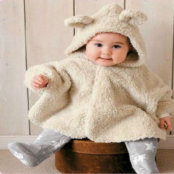 Hooyi bege bebê casacos smocks smocks lowearwear lã manto infantil garoto de coelho cape cape garotas de 0-3 anos