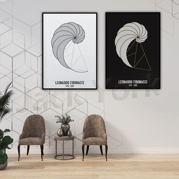 Fibonacci Spiral Wall Art, poster matematico, poster Fibonacci, stampa scienziata, arte scientifica, arredamento in classe, stampa matematica