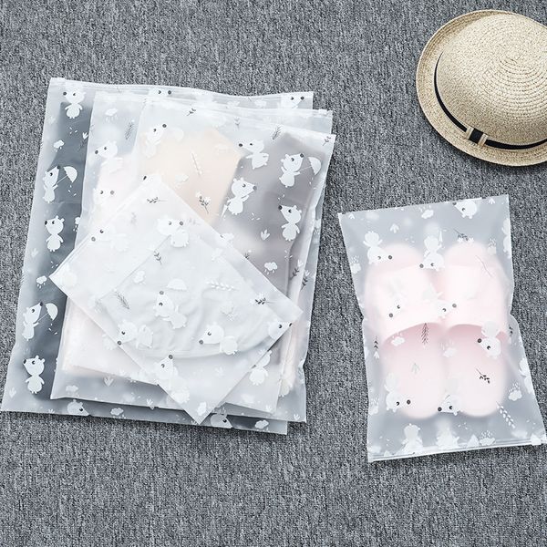 Bolsas de armazenamento de organizador de viagem Conjunto de mala de mala reutilizável Bolsa fosca transparente para pequenas coisas Cosméticos Roupas