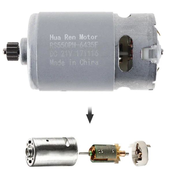 RS550 9/11/12/14 Zähne DC Motor 10.8/12/14.4/16.8/21/25 V Motor mit zwei Geschwindigkeiten und einem hohen Drehmomentgetriebe für elektrische Bohrer