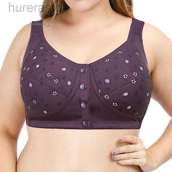 Bras Front Crower Cotton Bras Женщины Большой бюст camisole Bra 52/120 Нижнее белье женское мягкое нижнее белье 36 38 40 42 44 46 48 50 52 B C Cup 240410