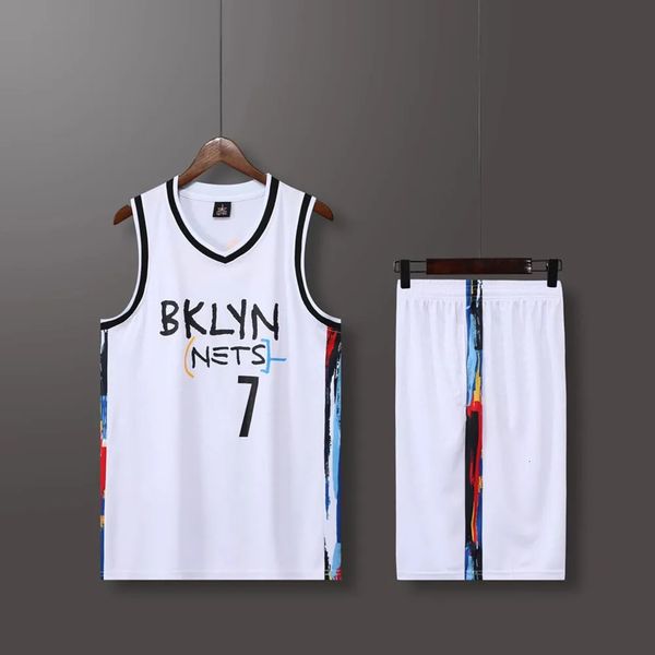 MENS SET NETS n. 7 Maglie da basket Game Primary Team Short Short Short Uniform Training Greno e Shorts 240407