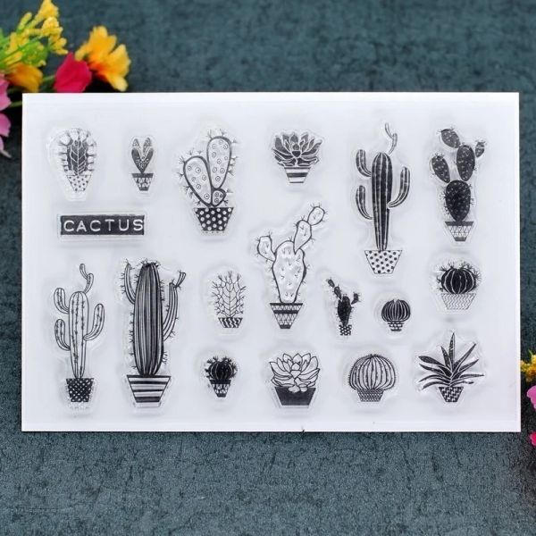 Cactus transparent klare Silikonstempel für DIY Scrapbooking Card Making Kids Fun Decoration