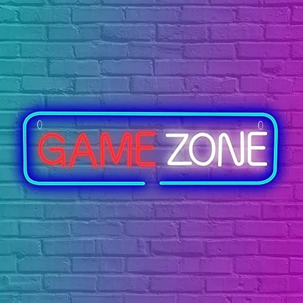 Game Zone Gamer LED Sign Sign USB Gaming Gaming Zone Sign per decorazioni da parete Decorazioni per la sala d'arresto Game Uomo Pub Cave Pub Regalo per ragazzi 240407