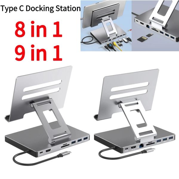 Cubs Laptop Laptop Stand Alumínio Liga de Alumínio Várias Portas Hub PD USB3.0 STAND USB C PARTILHA DE TRABALHO SD TF Slot Gigabit Ethernet