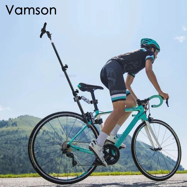 Моноподы Vamson Bike Clip держатель велосипедный телескопический селфи -палочка монопод мобильный телефон Mount Mount Smartphone для Insta360 One X2 x3 GoPro dji