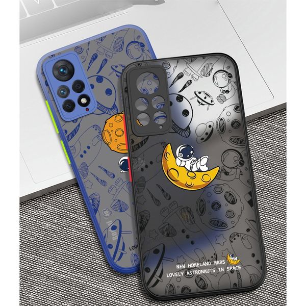 Caso fosco de astronauta espacial para Xiaomi Redmi Nota 11 10 12 9 Pro 11s 9s Mi 11t 13t 10t 11 Lite 5g ne poco f3 x5 x3 pro capa pro capa pro