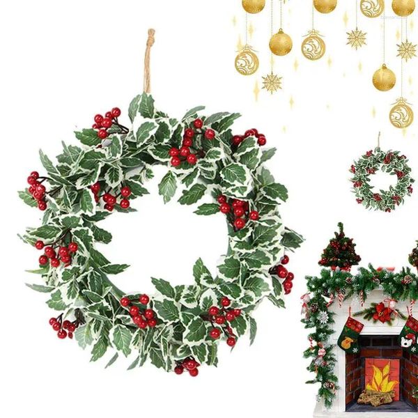 Flores decorativas grinaldas de natal para a porta da frente caminhão vermelho outono rústico Garland artificial Decorações de ornamentos penduradas