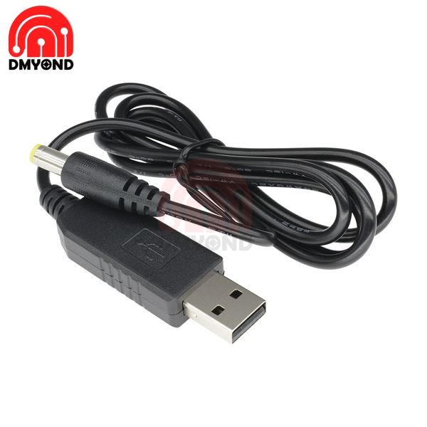 1M DC-DC USB 5V bis 9 V/12V Kabel 5.5x2,1 mm DC-Buchse-Spannungs-Ladekabel-Stiefen-Stecker-Leistungsmodul-Konverter USB-Ladegerät