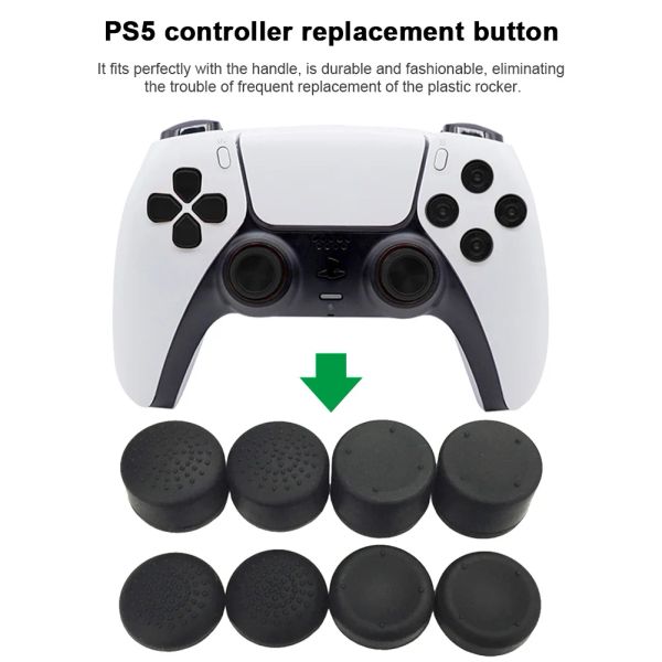 8pcs/set silikon analog başparmak çubuk kavrama kapağı oyun denetleyicisi ps5/ps4/ps3/ps2/xbox 360/xbox bir aksesuar için joystick kapağı