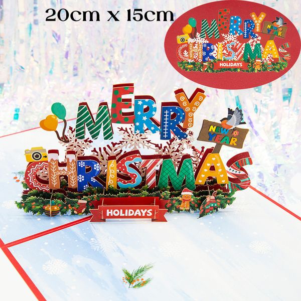 3D Pop -up -Weihnachtskarten Weihnachtsmann Begrüßung Einladungen Karten Party Kinder Geschenke Neujahr Dankeskarte Jubiläum Geschenkkarten Postkarte