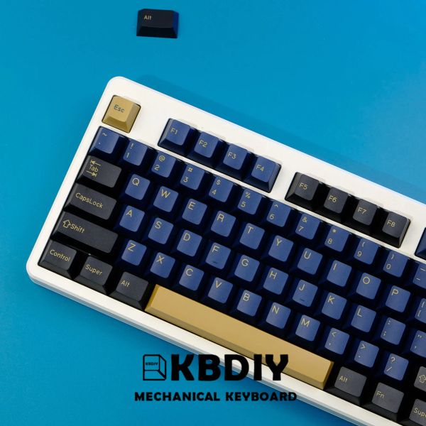 Аксессуары Kbdiy 177 клавиши/установка Gmk Blue Samurai Cakecaps для механической клавиатуры PBT Double Shot Profiet