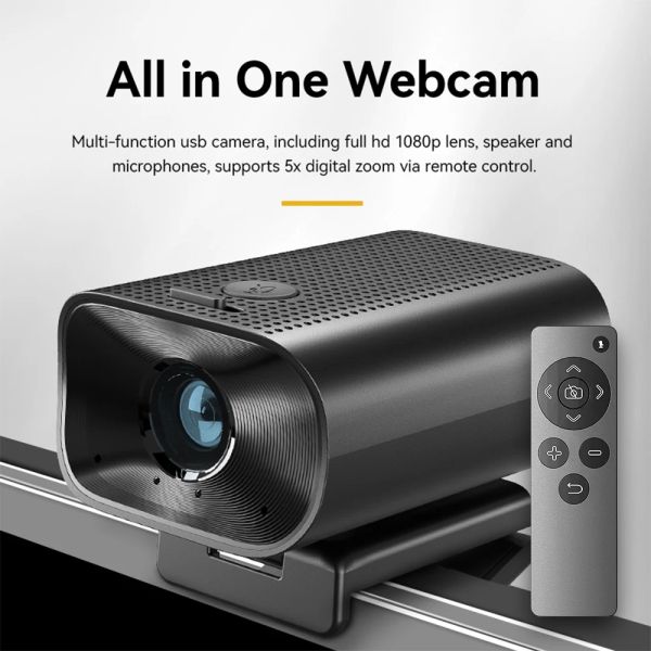 Веб -камеры Webcam 1080p HD 30FPS со стерео микрофоном для потоковой передачи компьютера настольного ноутбука с дистанционным управлением с дистанционным управлением