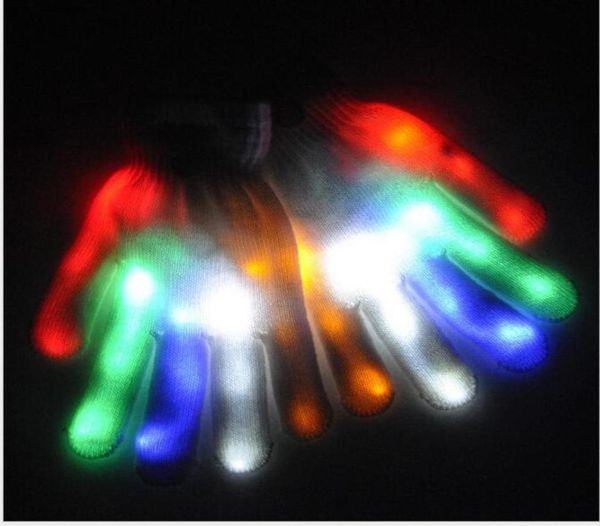 LED blinkende Regenbogenhandschuhe Licht Shows Halloween Cosplay Ghost Handschuhhandschuhs Bunte LED Light Up Toy Halloween Tanz Rave Party F2504969