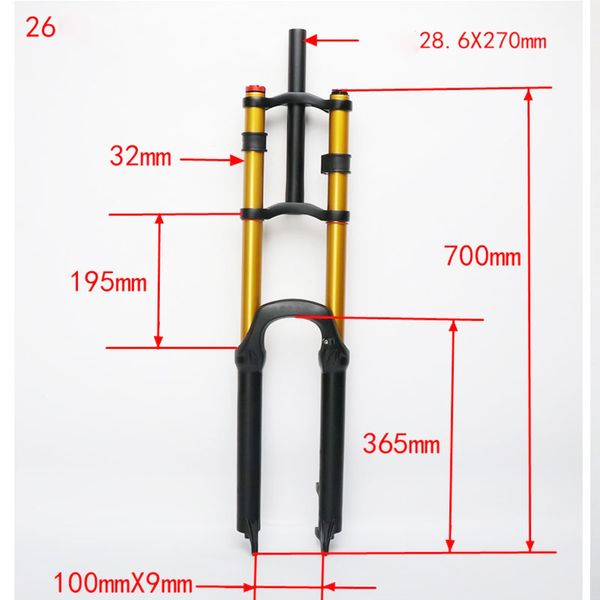 26 27,5 29 Thru Axis Quick Release Recound Preload Design Light Wee Weight Dower Hill Fork