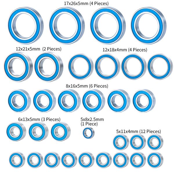 Kit de rolamentos de 32pcs YEAHRUN PARA 1/10 RC CRAWLER CAR