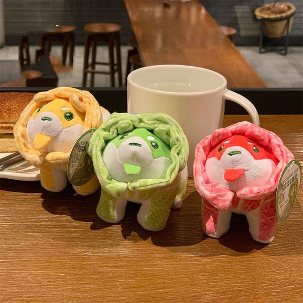 Cartoon Creative Cabbage Dog Vegetable Elf Plexh Toy Doll Chaved Grab Doll Machine Pingente