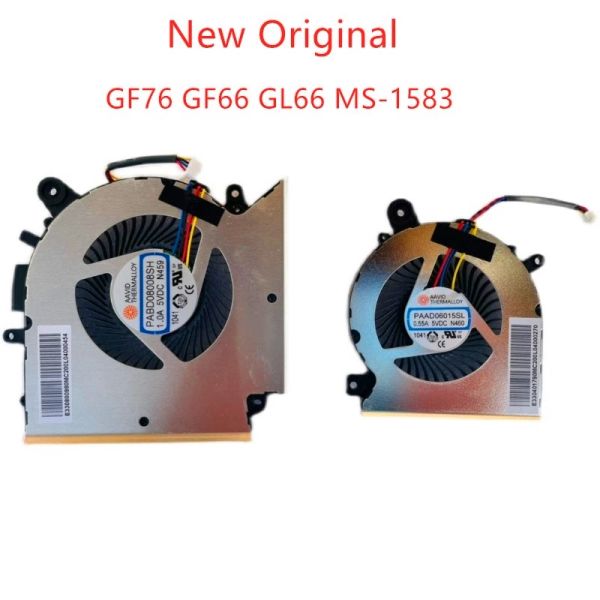Pads novos ventiladores de resfriamento de GPU de laptop originais para MSI samurai gf76 gf66 gl66 ms1583 fã de resfriamento de ar n459 n460 n477 fã