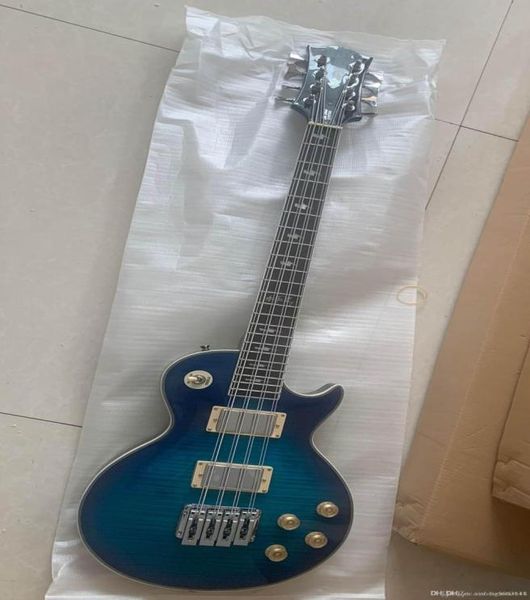 Целая пользовательская новая 8 String LPModelelectric Bass Guitar Top Caffice Blue New8653269