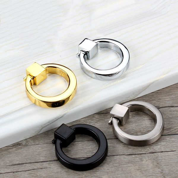 Muovi a knocker porta maniglie oro/argento/nero maniglie per porte in lega di zinco tirano manopole cassetti dell'armadio per hardware di mobili