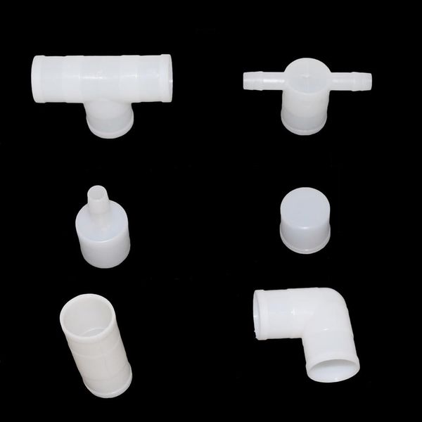 10pcs 6 Stile 25 mm Plastikwasserrohranschlüsse Hühner Kaninchen Vogel Trinkbrunnenrohranschluss Geflügeltrinkerarmaturen