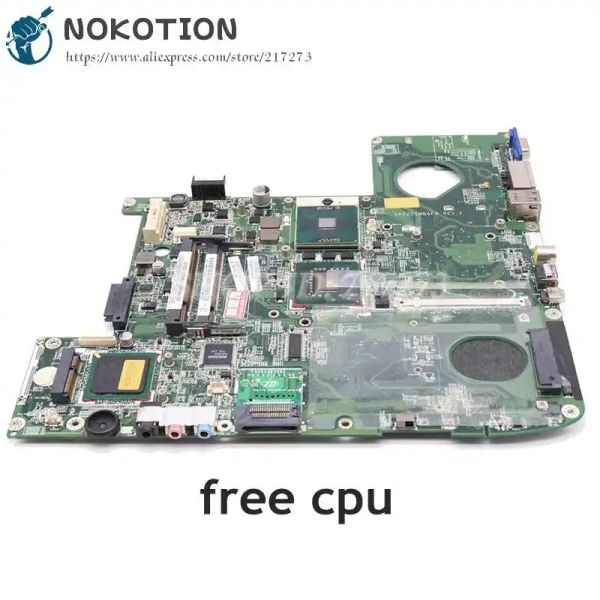 Placa -mãe Nokotion for Acer Aspire 5920 5920G Laptop Motherboard MBAKV06001 DA0ZD1MB6F0 DA0ZD1MB6E0 MB.AKV06.001 GM965 DDR2 FREE CPU