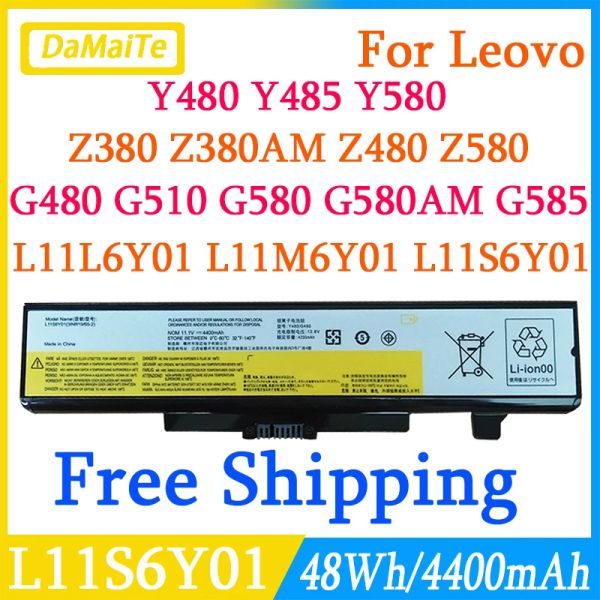 Piller Lenovo Ideal için Dizüstü Bilgisayar Pili Y480 Y580 G580 G485 G410 G400 G510 Z380 Z580 Z485 Serisi L11S6Y01 L11L6Y01 45N1043