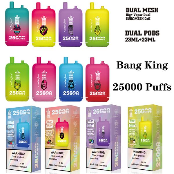 Двойные капсулы Bang King 25000 Puff Ondosable E-сигареты Vape Puffs 25K Диспозиционные вейпы 46 мл предварительно заполненные 650 мАч батарея сигарета аккумулятора